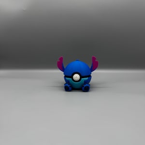 3D Printed Stitch Figure Pokeball | Anime Gamer Desk Decor image 14