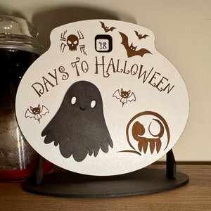 Ghostly Apparition Halloween Countdown Calendar - Days to Halloween Countdown Decor - Spooky Tabletop Display