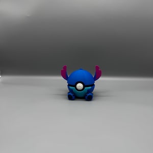 3D Printed Stitch Figure Pokeball | Anime Gamer Desk Decor image 18