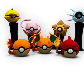 Generation 1 Pokemon Pokeball Display - Starter, Legends & Fanfavoriten