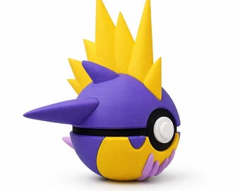 Toxtricity Amped Form Abbildung, 3D gedrucktes Pokemon Dekor, Pokeball Display, Gamer Schreibtisch Dekor, Anime Sammler Geschenk