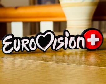 Custom Eurovision Freestanding 3D Sign – European Country Flags – Personalised Decor