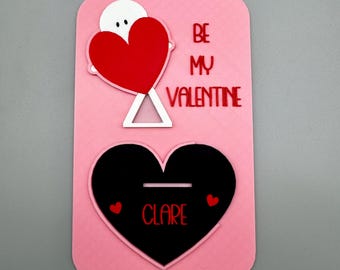 Personalized 3D Printed Valentine's Day Pop Up Card, Love Figure Keepsake