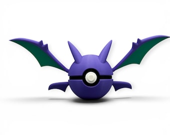 Crobat Pokeball Dekor, 3D gedruckt Pokemon Display, Crobat Geschenk, Gaming Schreibtisch Dekor, Anime Regal Dekor, Sammler Geschenk