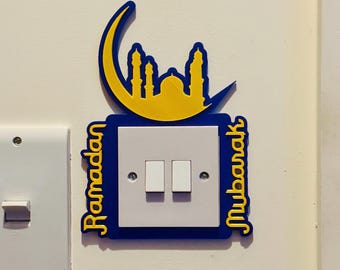 Ramadan Mubarak Light Switch Surround: Islamic Decor, Eid Gift