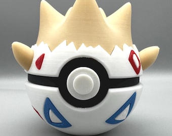3D Printed Togepi Fusion Pokeball: Gamer Decor Gift