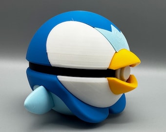 Pmplup Pokeball Aufsteller | Pokémon Kartenhalter Ständer | 3D gedrucktes Sammler Geschenk | Schreibtisch & Regal Dekor