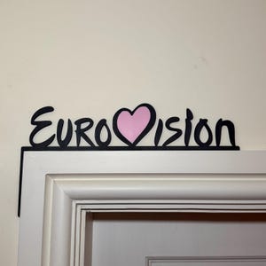 Eurovision-Inspired Door Trim - Two Pack &#39;Eurovision&#39; Design with Love - Unique House Party Gift - with Coloured Heart