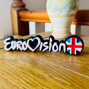 Letrero 3D independiente de Eurovisión personalizado – Banderas de países europeos – Decoración personalizada