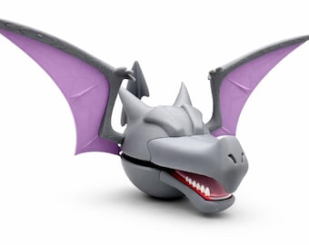 Aerodactyl Pokeball Figur, 3D gedrucktes Pokemon Dekor, Gaming Schreibtisch Dekor, Sammlerstück Monster Display, freistehende Regalverzierung