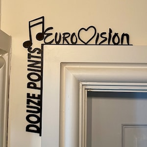 Eurovision-Inspired Door Trim - Handmade &#39;Douze Points&#39; Design with Music & Love - Unique House Party Gift