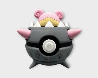 Slowbro Heavy Ball Decor, 3D Gedruckter Pokemon Ball Display, Pokemon Regal Dekor, Gamer Schreibtisch Zubehör, Sammler Geschenk