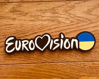 Custom Eurovision Freestanding 3D Sign – European Country Flags – Personalised Decor - Ukraine