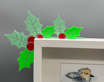 Christmas Holly Corner Trim 3D Printed Decor for Frames, Doors & Light Switches | Festive Holly Berry Decoration