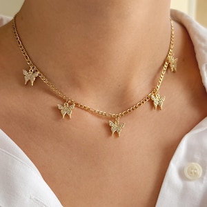 Butterfly Necklace | Dainty Butterfly Necklace, Choker Necklace Women, Butterfly Jewelry, Butterfly Choker, Gift for Her, Butterfly Pendant