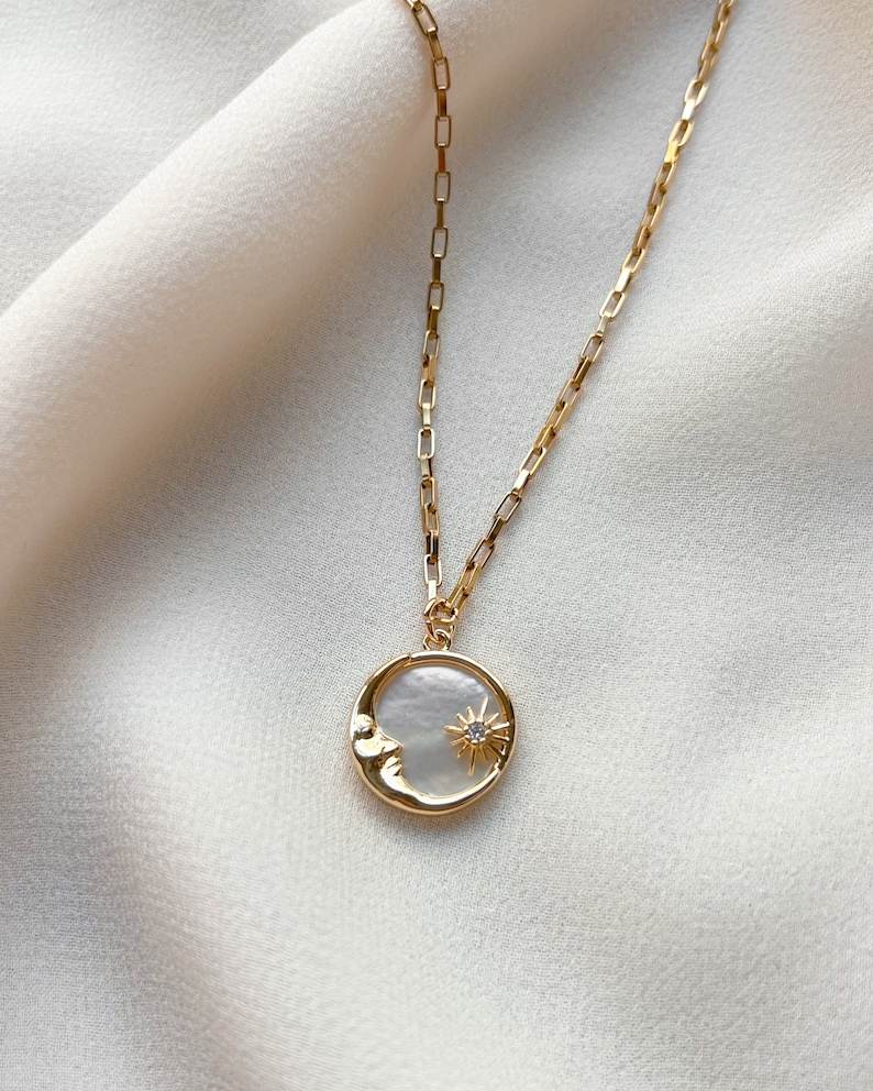 Sun and Moon Necklaces, 18K Gold Plated, Matching Necklaces, Moon Necklace, Necklace Couples, Matching Necklaces Friends, Sun Necklace