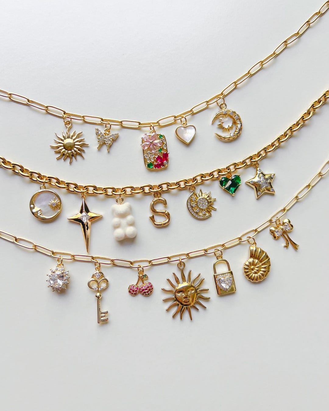 Build Your Own Custom Charm Necklace Pick Your Charms, Make Your Necklace, Multi Charm Necklace