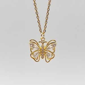 Butterfly Necklace | 18K Gold Plated, Gold Butterfly Necklace, Birthday Gift, Everyday Necklace, Gift for Her