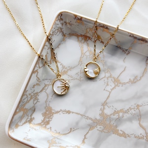 Sun and Moon Necklaces, 18K Gold Plated, Matching Necklaces, Moon Necklace, Necklace Couples, Matching Necklaces Friends, Sun Necklace