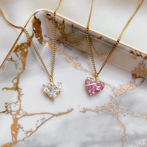 Herz Halskette | 18K vergoldet, Gold Herz Halskette, Herz Anhänger Halskette, Liebesgeschenk, Geburtstagsgeschenk, Geschenk für sie, Valentinstag