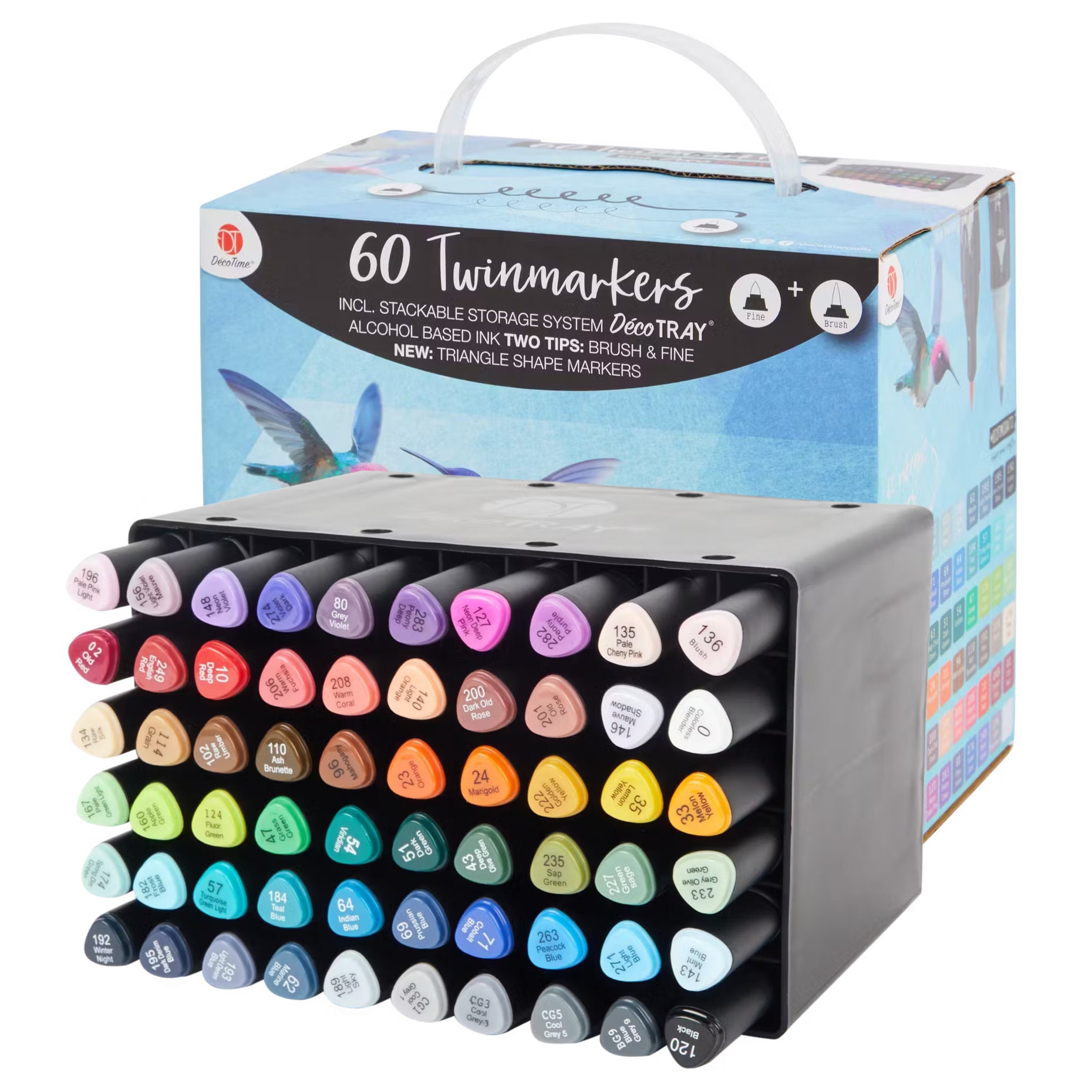 Ohuhu Maui 100 Colors Dual Tips Water Based Art Markers ,Brush
