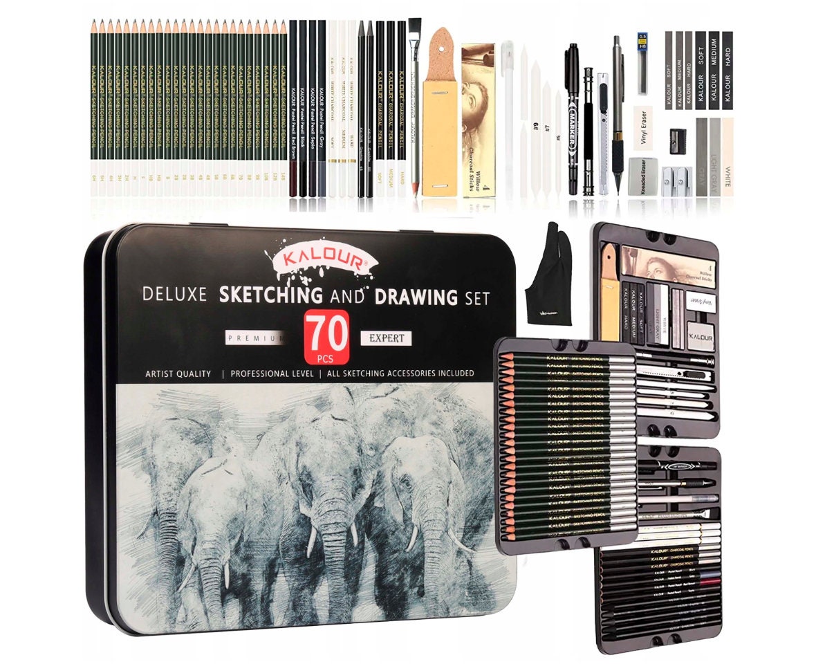 Lartique Art Supplies, 33 Piece Drawing Kit with Drawing Pencils, Drawing Supplies and Sketchbook