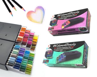 88 crayons de couleur - Qualité artiste | Ensemble de coloriage | Crayons | Pastels | Crayons de couleur | L'heure de la déco