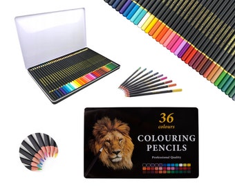 36 crayons de couleur - Qualité artiste | Crayons de couleur | Couleurs pastel | Crayons de couleur professionnels pour enfants et adultes