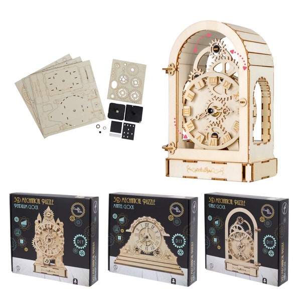 Wooden Gear Clock Kit Etsy UK