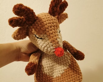 Snuggles the Sleepy Reindeer | Crochet Lovey (US and NO terms) | crochet pattern | digital download PDF