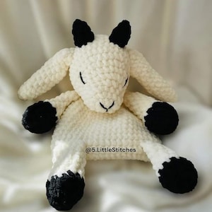 Gilbert the Sleepy Goat lovey crochet pattern US and Norwegian terms Snuggler PDF Only image 6