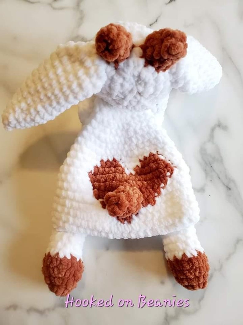 Gilbert the Sleepy Goat lovey crochet pattern US and Norwegian terms Snuggler PDF Only image 3