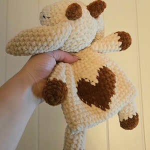 Gilbert the Sleepy Goat lovey crochet pattern US and Norwegian terms Snuggler PDF Only image 2