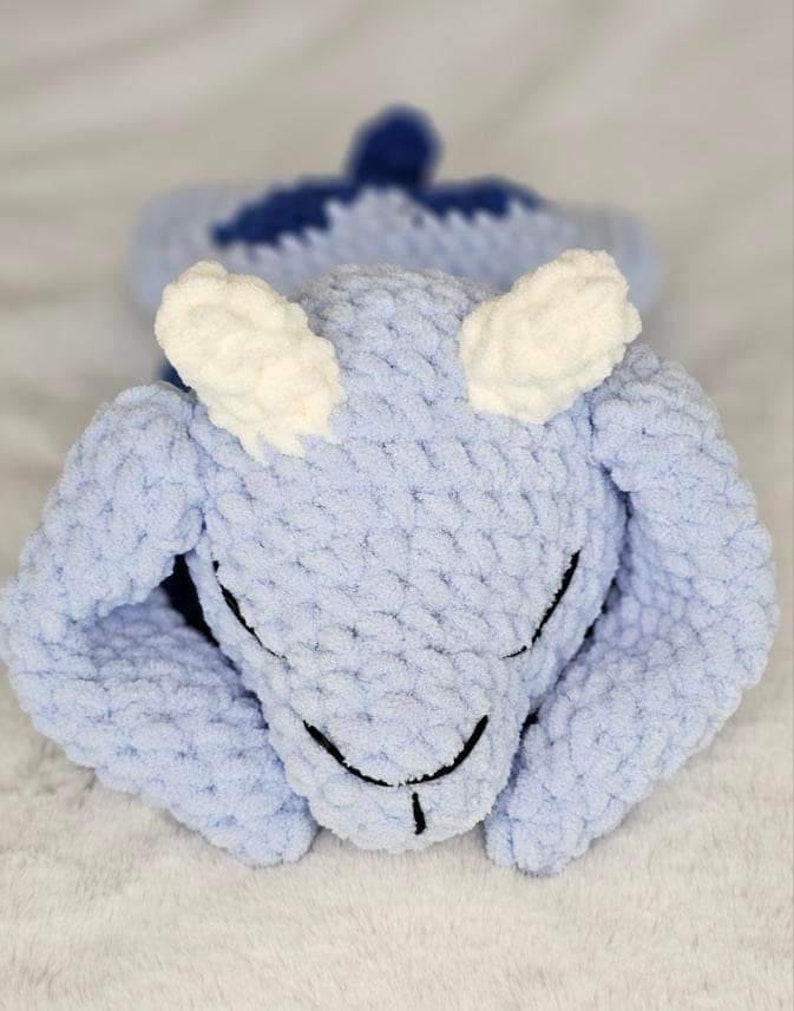 Gilbert the Sleepy Goat lovey crochet pattern US and Norwegian terms Snuggler PDF Only image 4