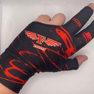 Red Drizzle Billard Handschuh - Herren & Damen - Optionen für linke / rechte Hand