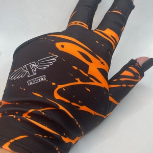 MENS Orange Drizzle Billard-Handschuh - Optionen für Links- / Rechtshänder