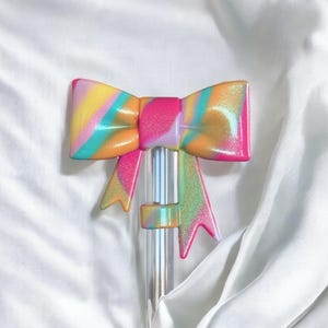 Summer Splash Shimmer | 3D BOW | Straw Topper 10mm