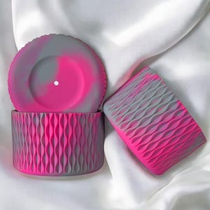 Pink & Gray  | WAVES | Silicone Tumbler Boot
