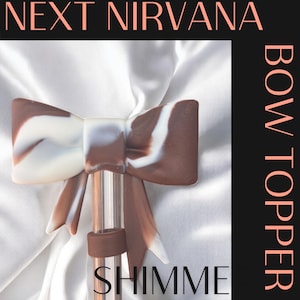 Deep Bronze & Cream Matte | 3D Bow | Straw Topper 10mm