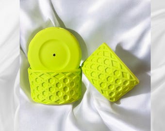 Bright Lime | Waffle | Silicone Tumbler Boot