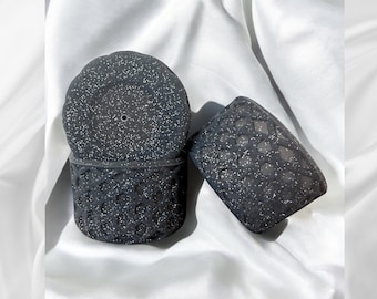 Black Glitter | Waffle | Silicone Tumbler Boot