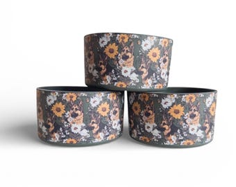 German Shepherd Floral | Silicone Tumbler Boot