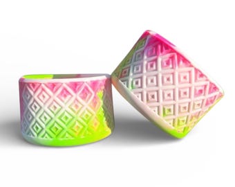 White, Pink & Green Swirl DIAMOND | Silicone Tumbler Boot