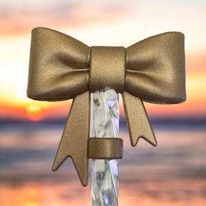 Champagne Bow | 3D BOW | Straw Topper 10mm