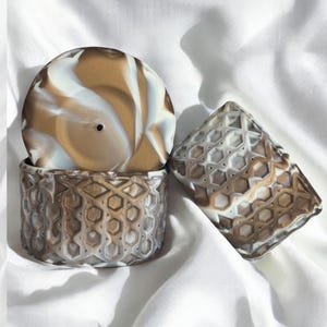 Deep Bronze & Cream | Waffle | Silicone Tumbler Boot