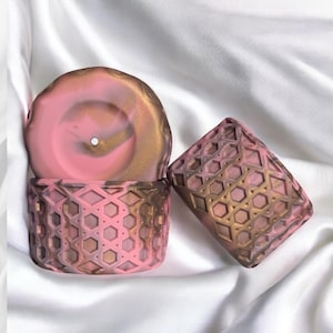 Antique Pink & Champagne | WAFFLE | Silicone Tumbler Boot