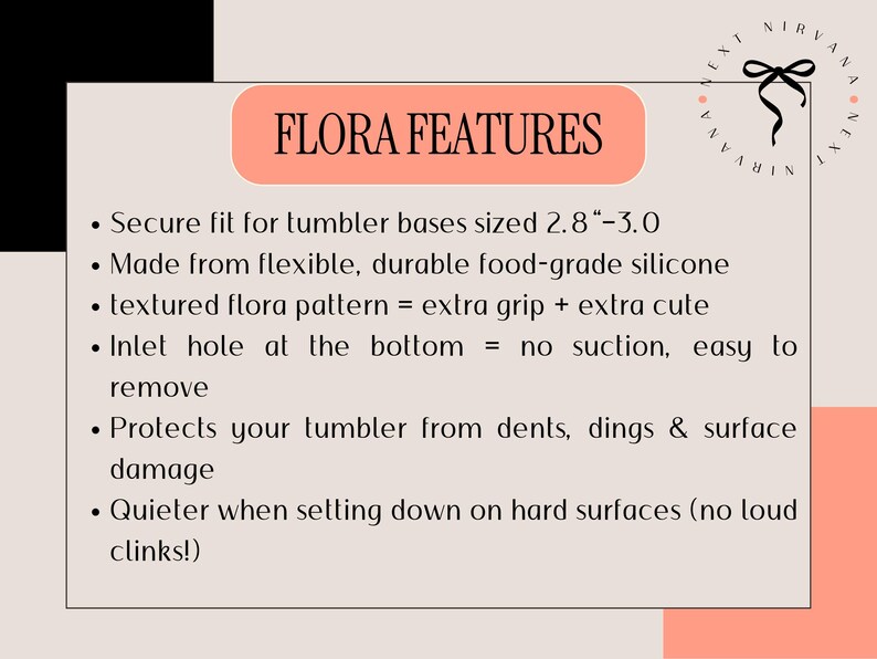 a piece of paper with the words flora features