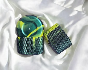 Neon Lime & Black Shimmer | WAVES | Silicone Tumbler Boot