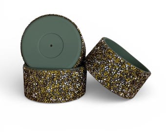 Periodot & Gunmetal Gemstone | Silicone Tumbler Boot