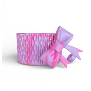 Lavender | Pink | Shimmer | WAVES | 3D Bow & Boot Set
